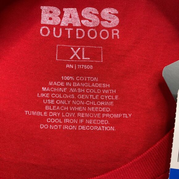 Bass Outdoor Mens Eagle Float Short Sleeve Crewneck T-Shirt Red XL - Picture 3 of 4